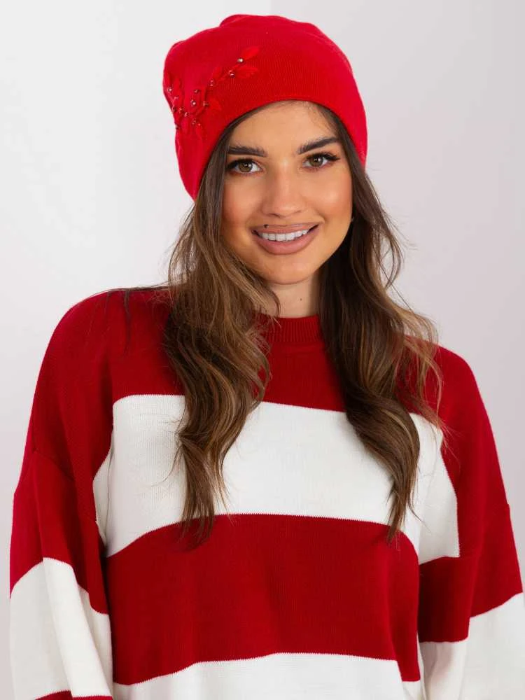 Wool Fashion Italia Raudona žieminė kepurė moterims: Dydis - Universalus