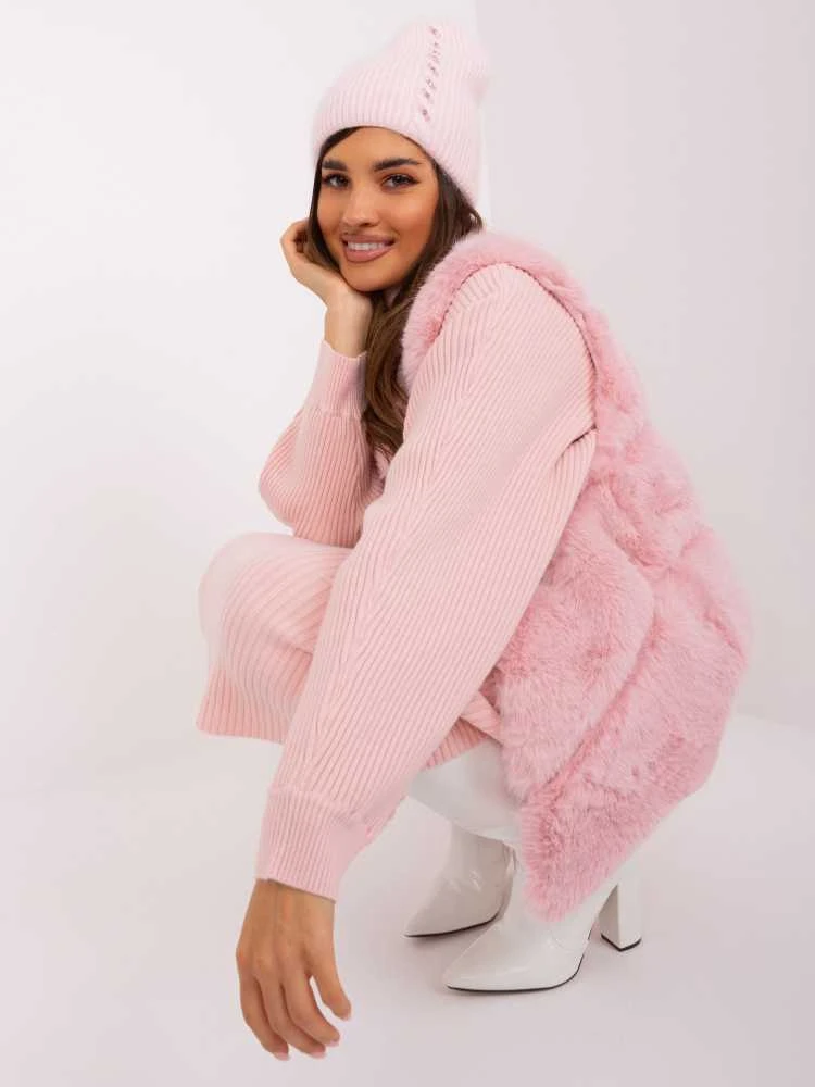 Wool Fashion Italia Rožinė žieminė kepurė moterims: Dydis - Universalus
