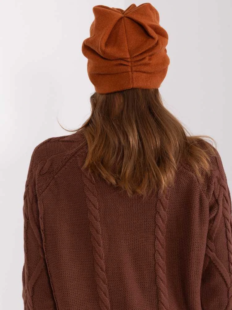Wool Fashion Italia Ruda moteriška žieminė kepurė su siuvinėtomis gėlėmis: Dydis - Universalus