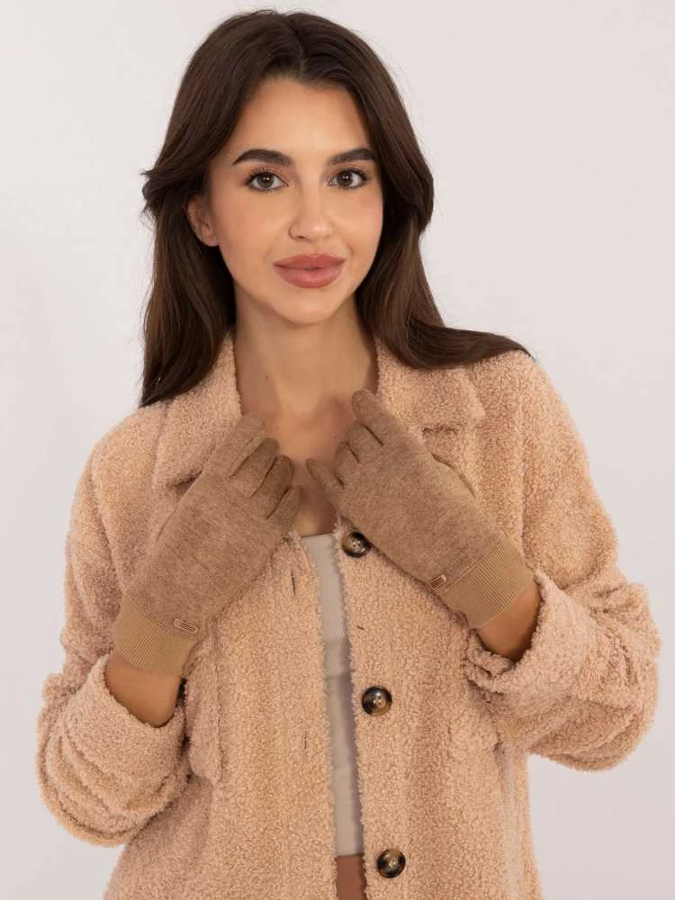 Wool Fashion Italia Rudos pirštinės moterims: Dydis - L/XL