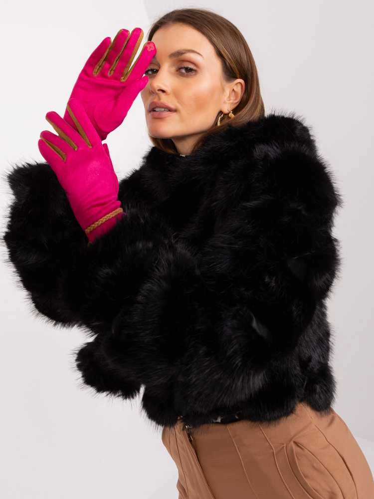 Wool Fashion Italia Ryškios rožinės pirštinės: Dydis - L/XL
