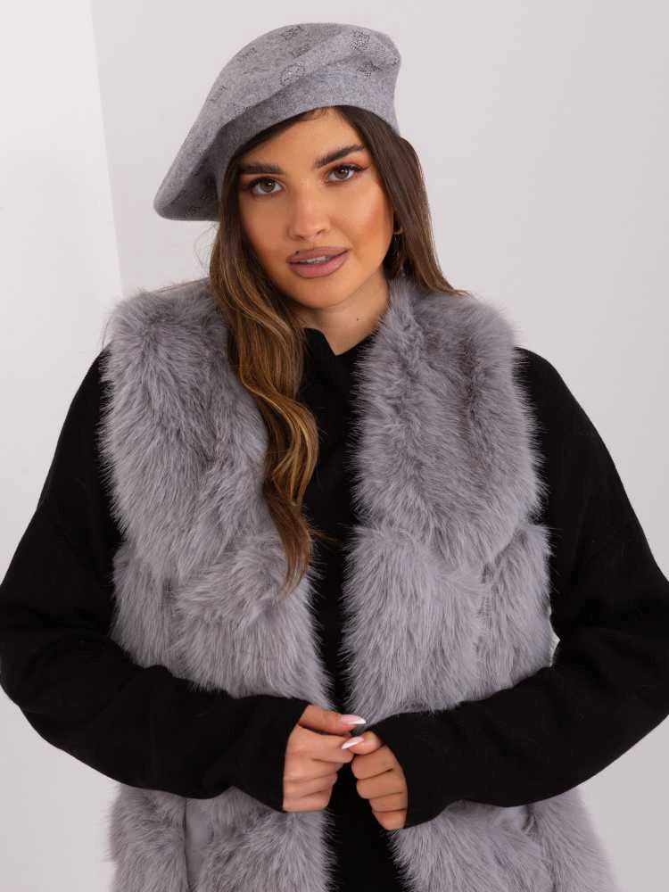 Kepurė Wool Fashion Italia Šilta moteriška žieminė beretė: Dydis - Universalus