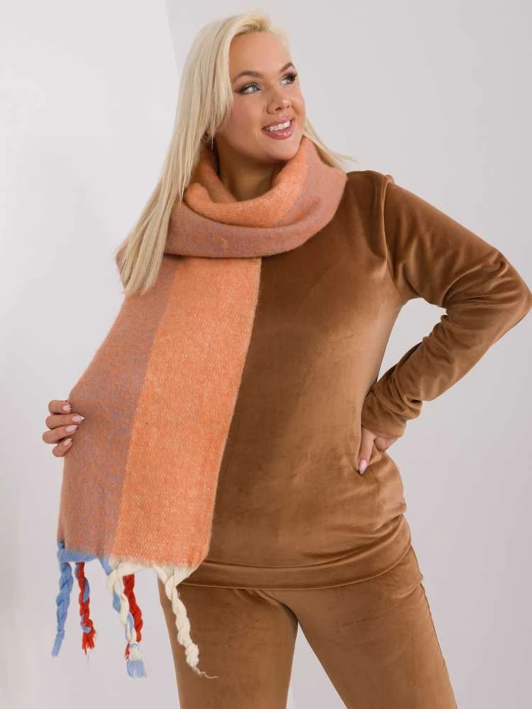 Wool Fashion Italia Šiltas ilgas šalikas su kutais: Dydis - Universalus
