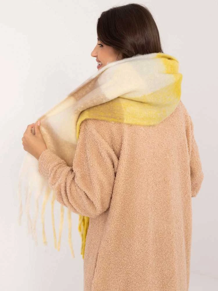 Wool Fashion Italia Šiltų spalvų moteriškas ilgas šalikas žiemai: Dydis - Universalus