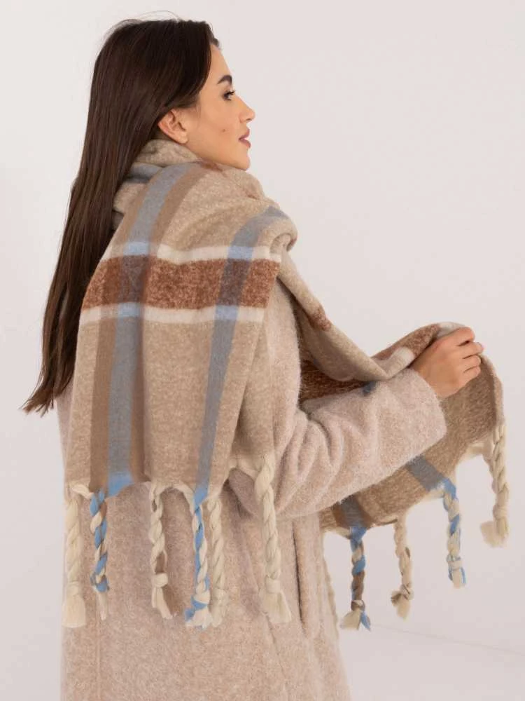 Wool Fashion Italia Smėlio spalvos moteriškas šalikas: Dydis - Universalus