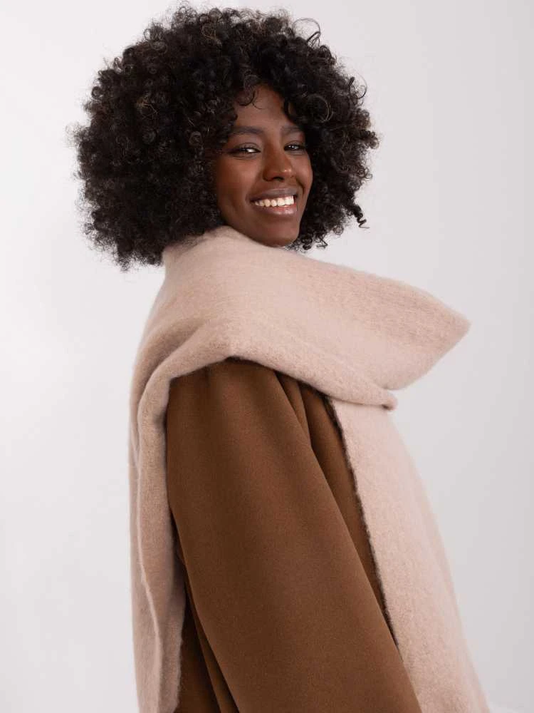 Wool Fashion Italia Smėlio spalvos šiltas šalikas: Dydis - Universalus
