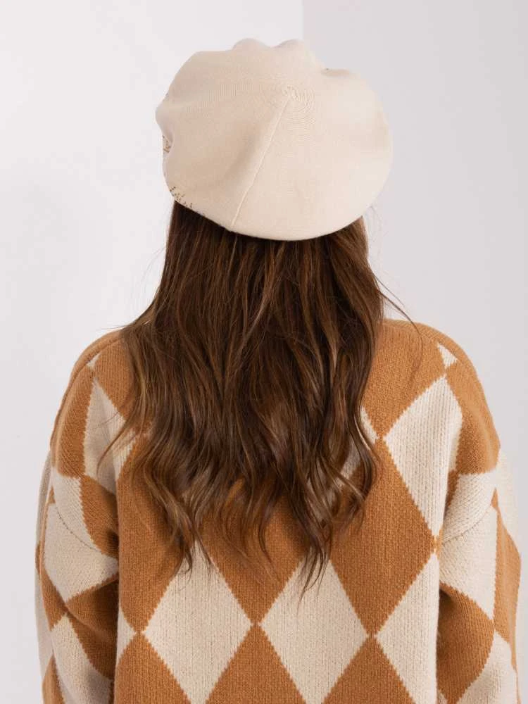 Kepurė Wool Fashion Italia Stilinga moteriška beretė: Dydis - Universalus