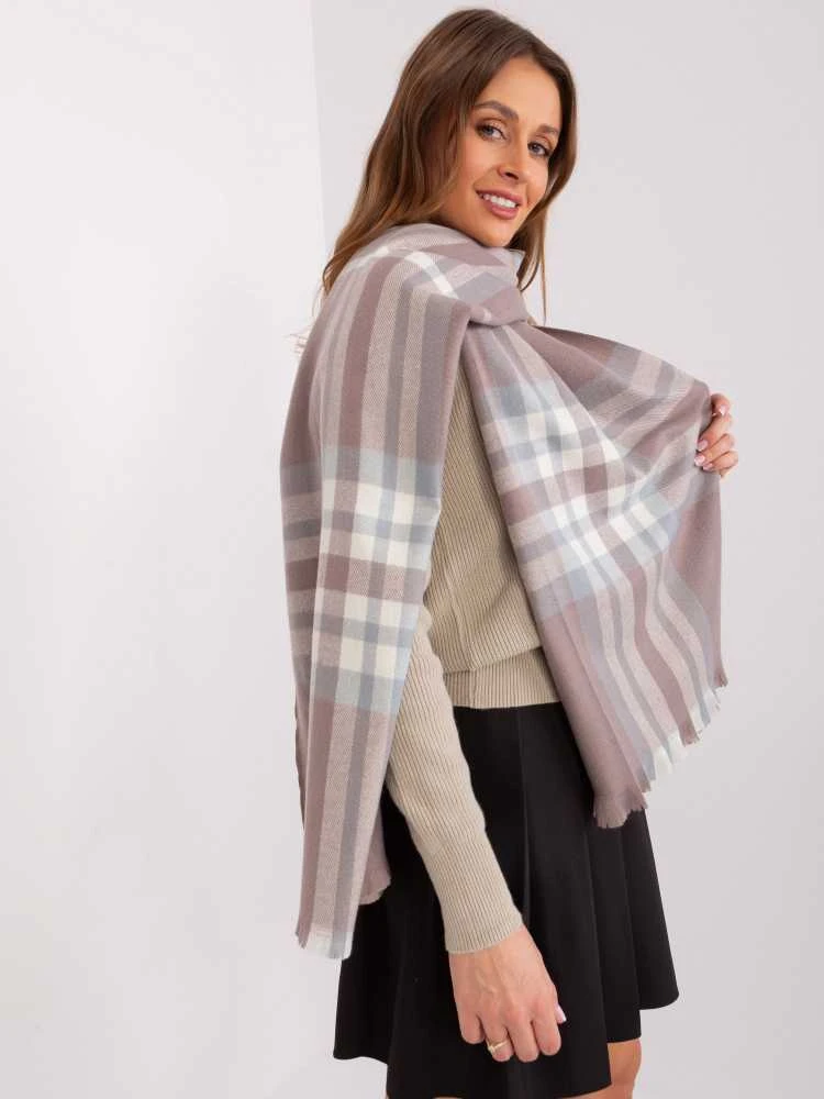 Wool Fashion Italia Švelnių spalvų languotas šalikas: Dydis - Universalus