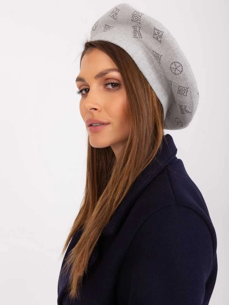 Kepurė Wool Fashion Italia Šviesiai pilka beretė su kašmyru: Dydis - Universalus