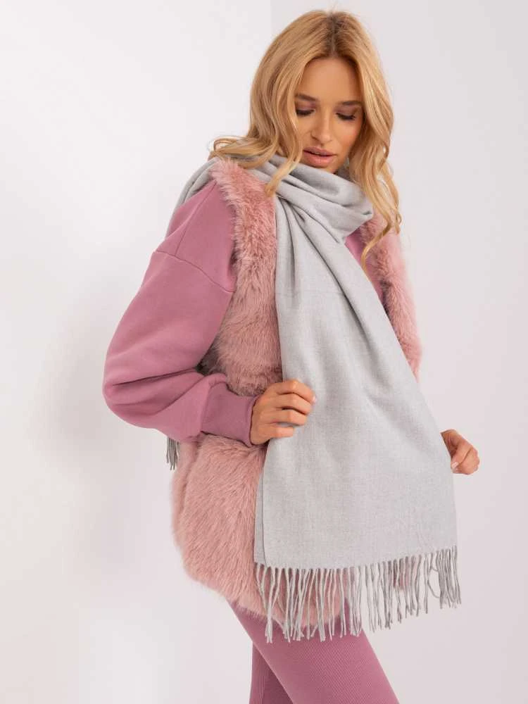 Wool Fashion Italia Šviesiai pilkas klasikinis šalikas: Dydis - Universalus