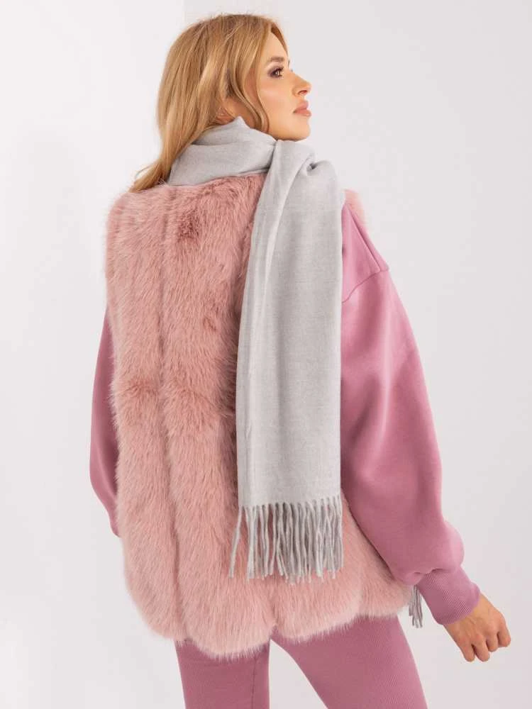 Wool Fashion Italia Šviesiai pilkas klasikinis šalikas: Dydis - Universalus