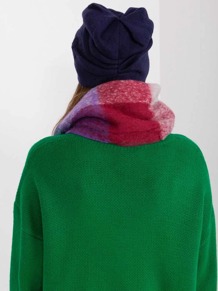 Wool Fashion Italia Tamsiai mėlyna žieminė kepurė su blizgučiais: Dydis - Universalus