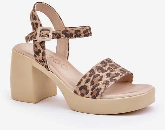 Zazoo Natūralios odos basutės su leopardo raštu