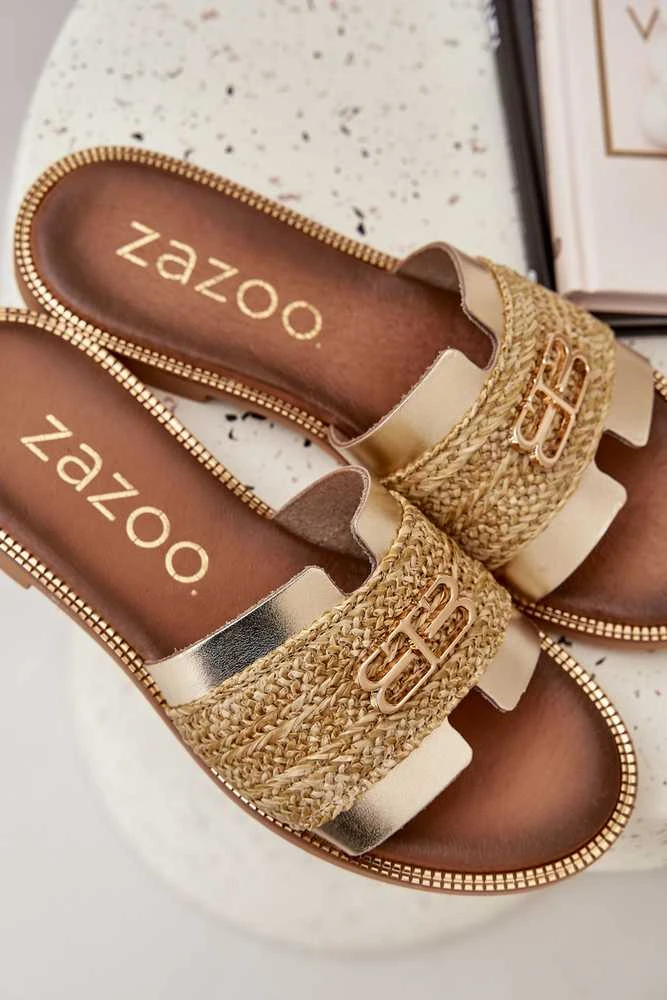 Zazoo Odinės šlepetės su dekoratyvinėmis detalėmis
