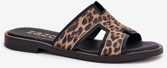 Zazoo Odinės šlepetės su leopardo raštu