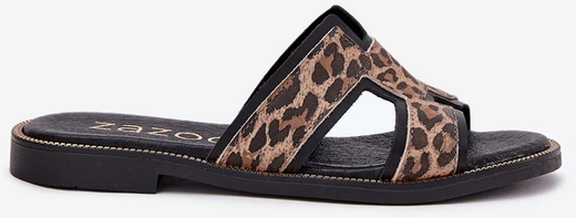 Zazoo Odinės šlepetės su leopardo raštu