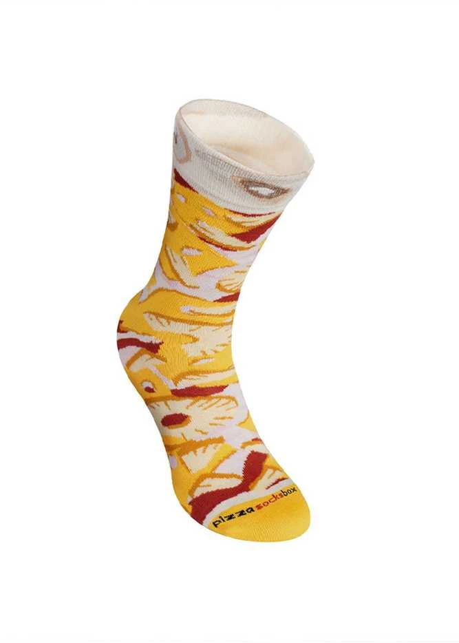 Zooksyrainbow Socks Linksmos kojinės "picos" dėžutėje