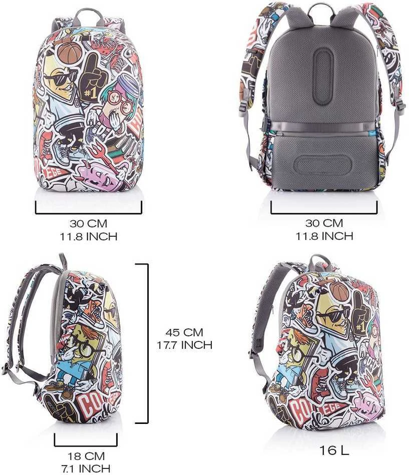 XD Design Kuprinė su apsauga nuo vagių Bobby Soft (Graffiti) - riboto leidimo