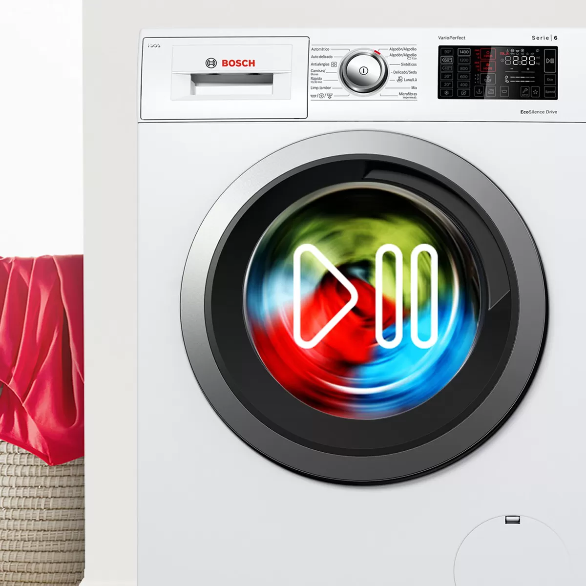 Skalbimo mašina „Bosch Serie 6 WGH2460XPL“, 9 kg, 1600 aps./min., sidabrinė aprašymas - Prekės nuotrauka