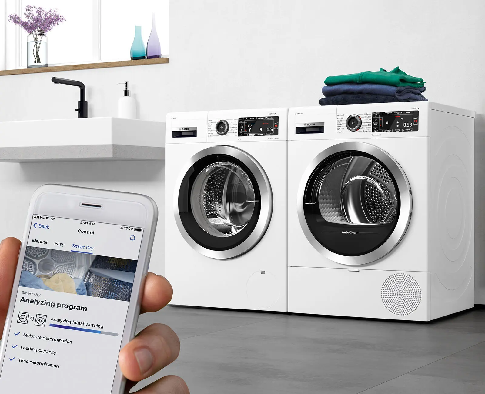 Skalbimo mašina „Bosch Serie 6 WGH2460XPL“, 9 kg, 1600 aps./min., sidabrinė aprašymas - Prekės nuotrauka
