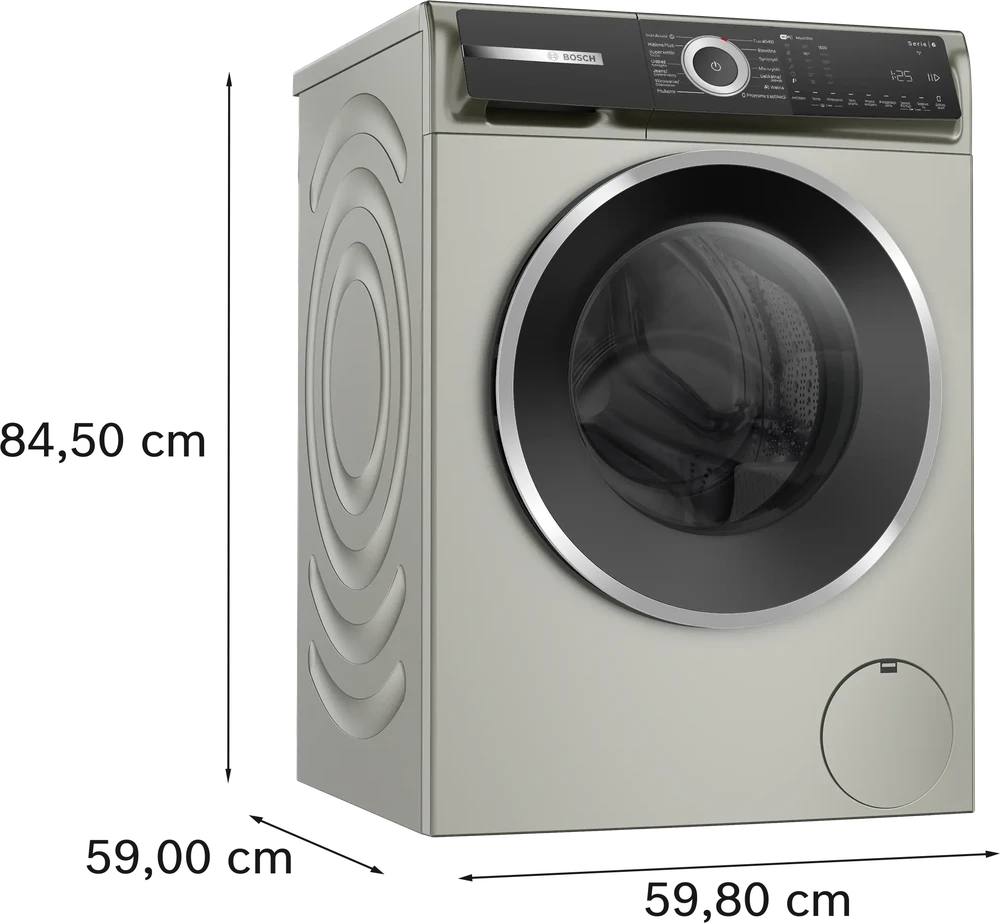 Skalbimo mašina „Bosch Serie 6 WGH2460XPL“, 9 kg, 1600 aps./min., sidabrinė