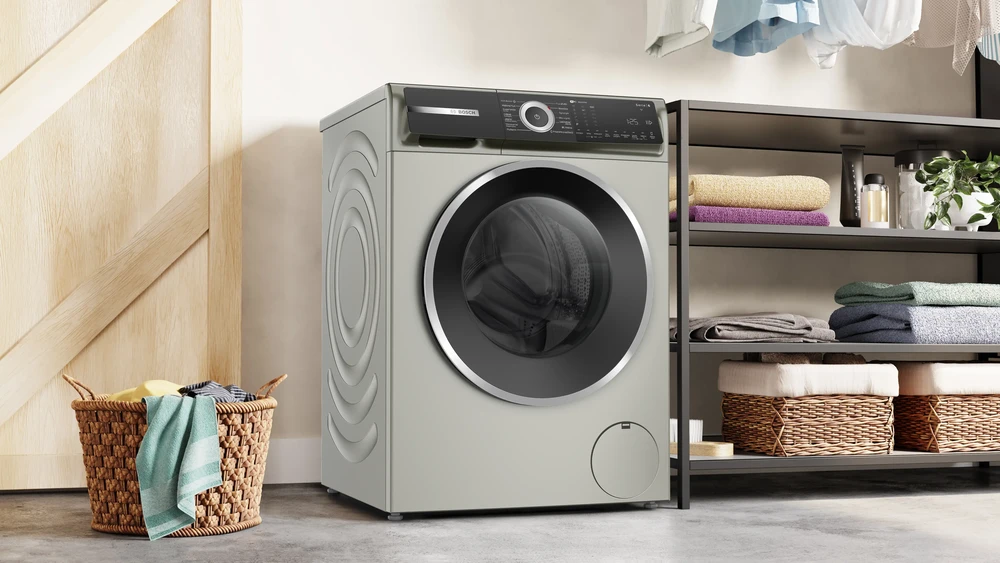 Skalbimo mašina „Bosch Serie 6 WGH2460XPL“, 9 kg, 1600 aps./min., sidabrinė
