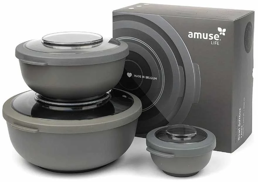 Amuse švieži indeliai 2000 ml tamsiai pilkas polipropilenas 6 vnt