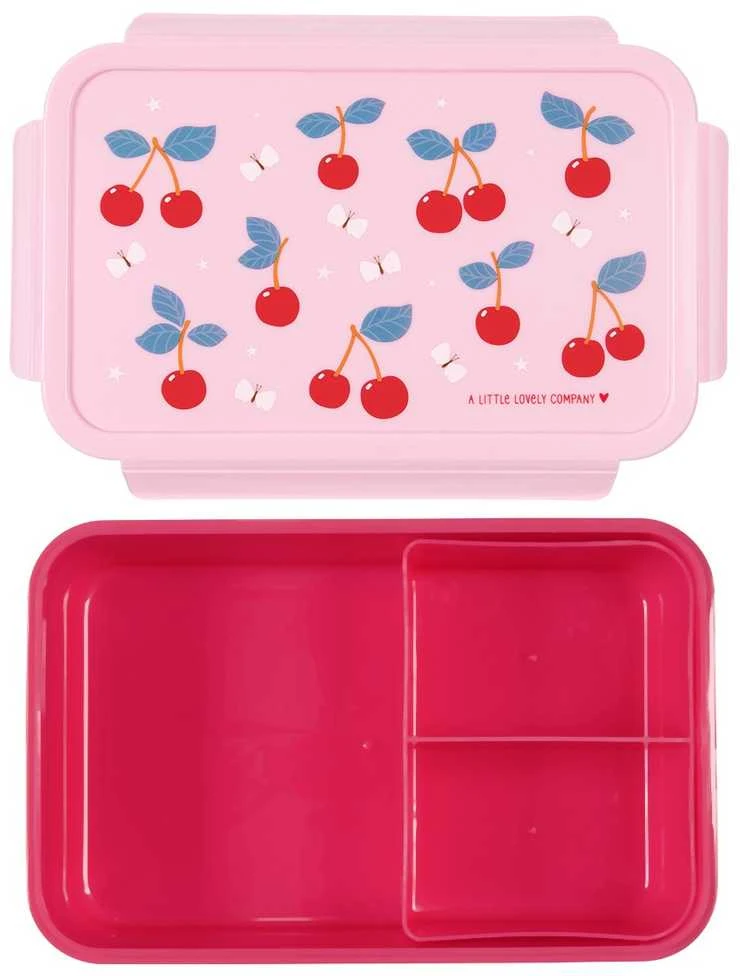 A Little Lovely Bento vaikiška priešpiečių dėžutė 'Vyšnios'