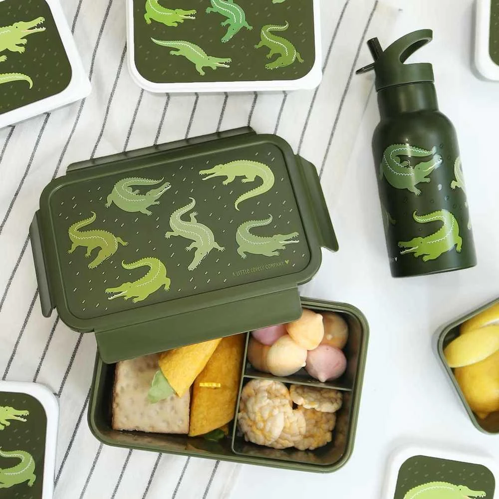 A Little Lovely Bento vaikiška priešpiečių dėžutė ‘Krokodilai’