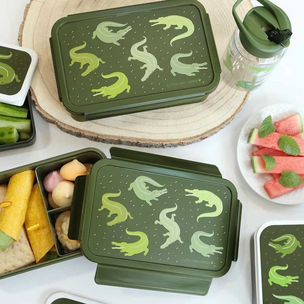 A Little Lovely Bento vaikiška priešpiečių dėžutė ‘Krokodilai’