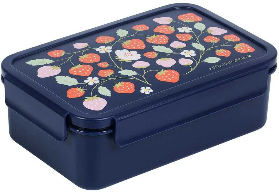 A Little Lovely Bento vaikiška priešpiečių dėžutė ‘Braškės’