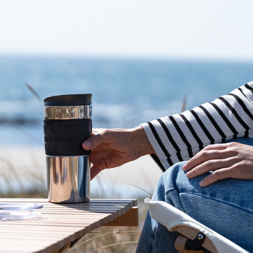 Bodum Travel Press 350 ml juodas kavos virimo aparatas su stūmokliniu užpilu