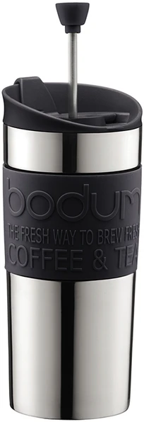 Bodum Travel Press 350 ml juodas kavos virimo aparatas su stūmokliniu užpilu