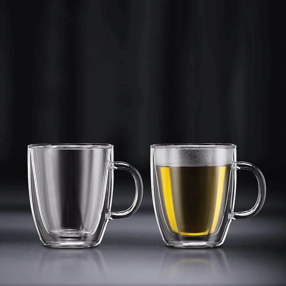 Bodum Bistro dvigubos sienelės puodeliai 300 ml 2 vnt. permatomi