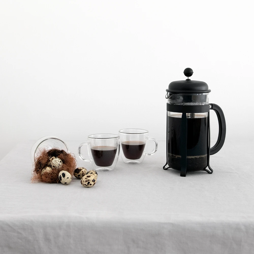 Bodum Bistro dvigubos sienelės puodeliai 300 ml 2 vnt. permatomi