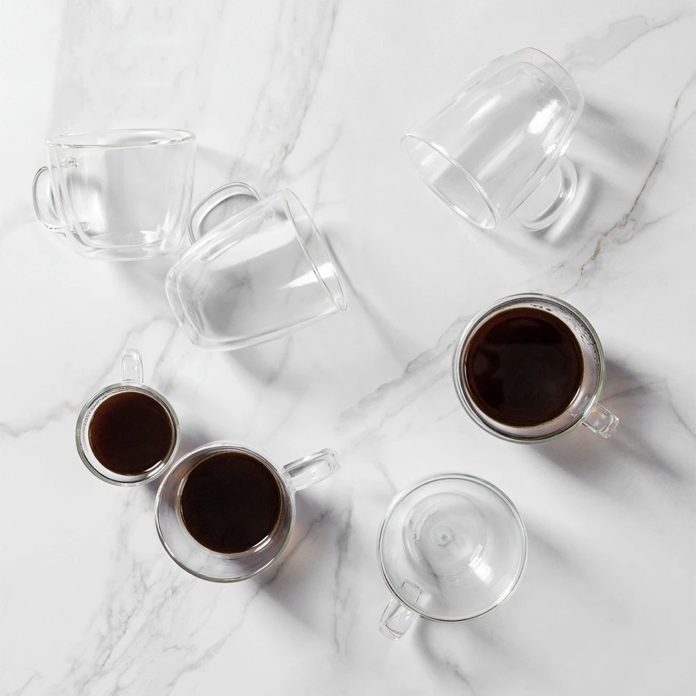 Bodum Bistro dvigubos sienelės puodeliai 300 ml 2 vnt. permatomi