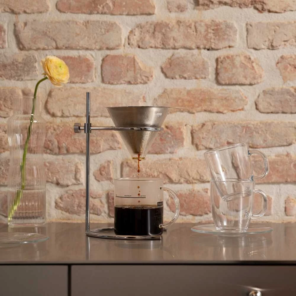 Kavos aparatas Bodum zaparzacz Lašelinis do kawy su filtrem stałym Pour Over 500 ml chrome