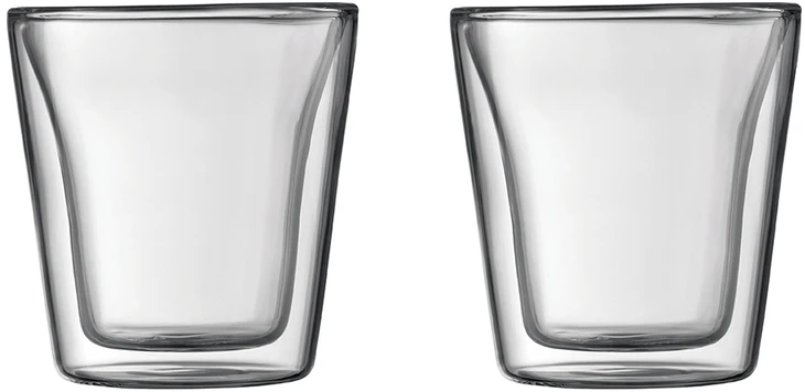 Bodum stiklinės su dviguba siena Valgykla 100 ml 2vnt. Skaidrus