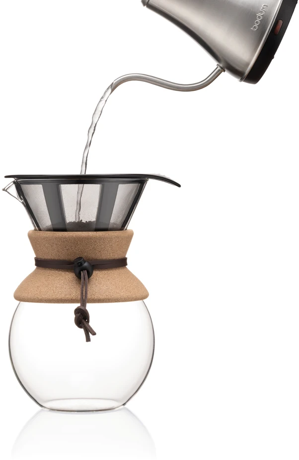 Bodum kavos virimo aparatas su nuolatiniu filtru, 1 l kamštinė viryklė