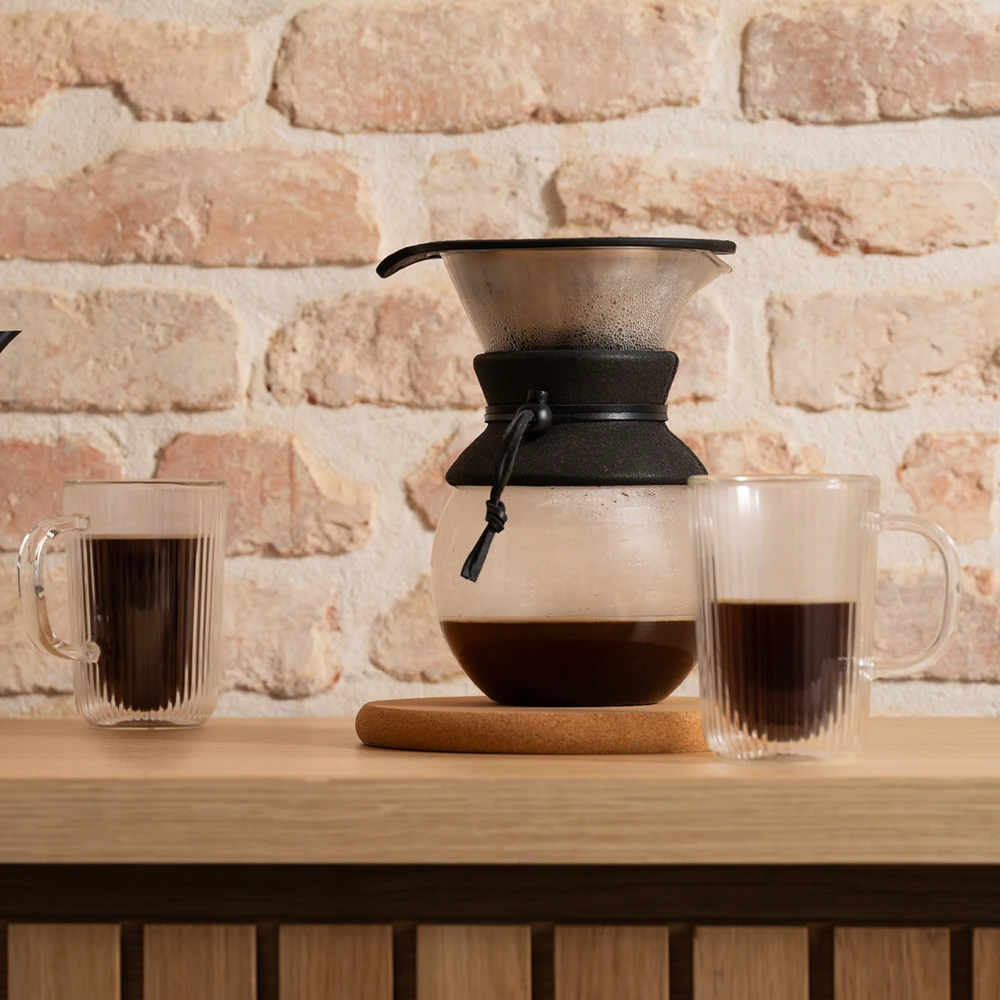 Bodum 1 l kamštinės kavos virimo aparatas su filtru – tamsiai skrudinta