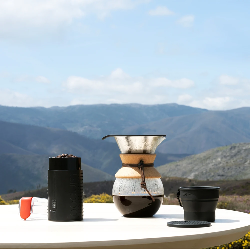 Bodum kavos virimo aparatas su nuolatiniu filtru, 1 l kamštinė viryklė