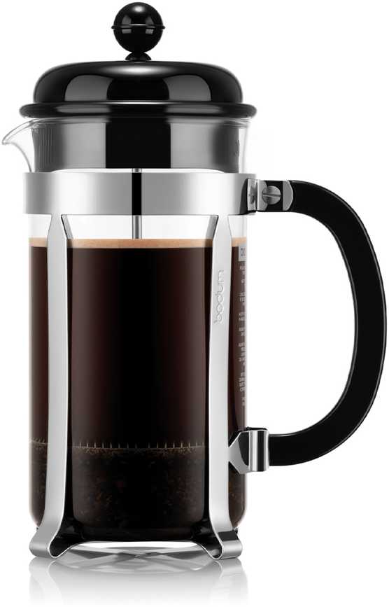 Bodum prancūziško preso stūmoklinis kavos aparatas Caffettiera 1 l Juodas