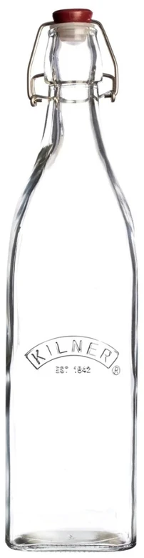 Kvadratinis butelis su užsegimu 0,55 l / Kilner