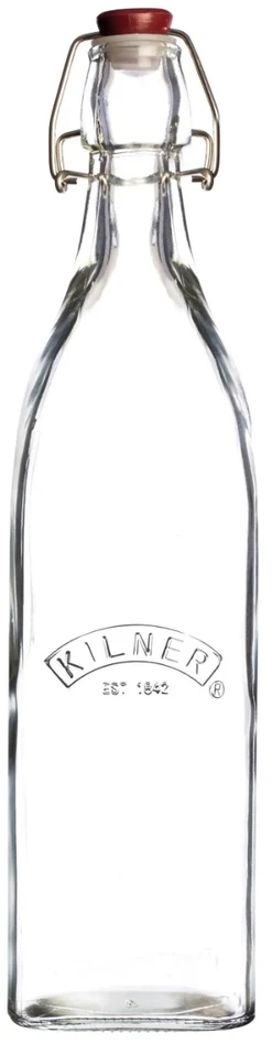Kvadratinis butelis su užsegimu 1 l / Kilner