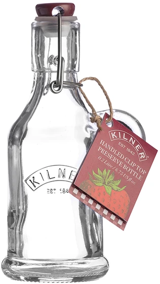 Buteliukas su laikikliu CLIP TOP 0,2L / Kilner