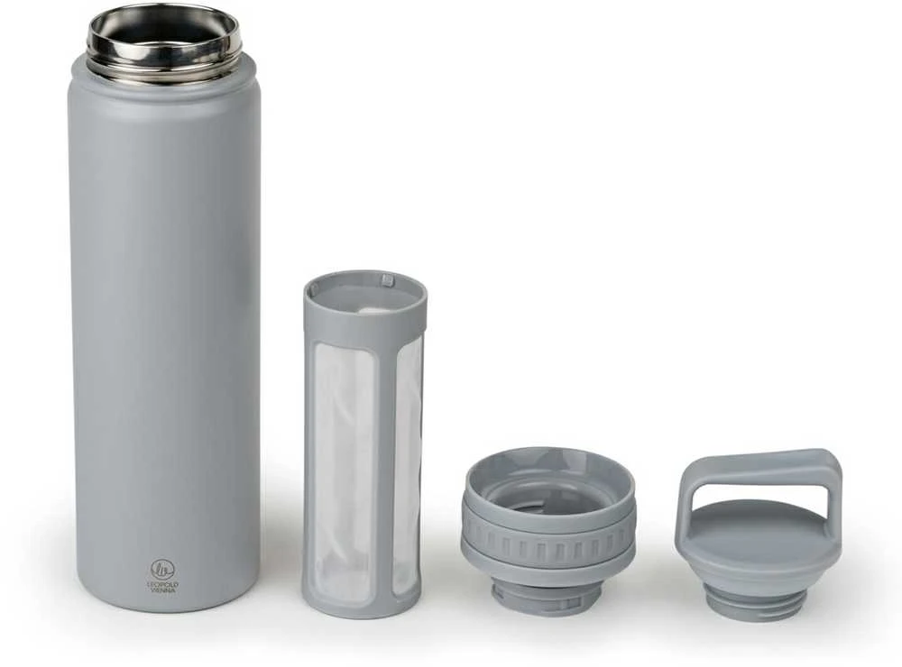 Termo butelis su infuzoriumi Cold Brew Moshi 0,6L - pilka / Leopold Vienna