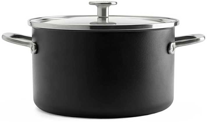 KitchenAid plieno šerdies puodas 20cm 3,7l su dangteliu, emaliuotas, indukcinis, dujinis