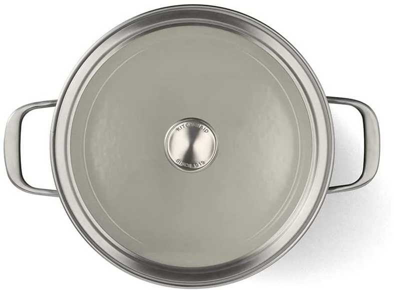 KitchenAid plieno šerdies puodas 20cm 3,7l su dangteliu, emaliuotas, indukcinis, dujinis