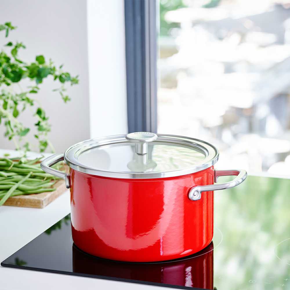 KitchenAid Emalio puodas 20cm 3,7l emaliuotas dangteliu indukcinėmis dujomis