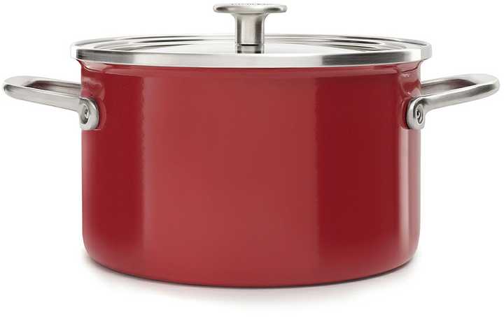 KitchenAid Emalio puodas 20cm 3,7l emaliuotas dangteliu indukcinėmis dujomis